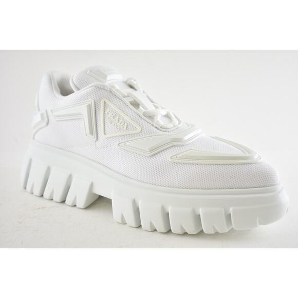 Prada Monolith Evolution Thunder Lug Sole White Platform Flat Low Sneaker 38.5 - Picture 4 of 12